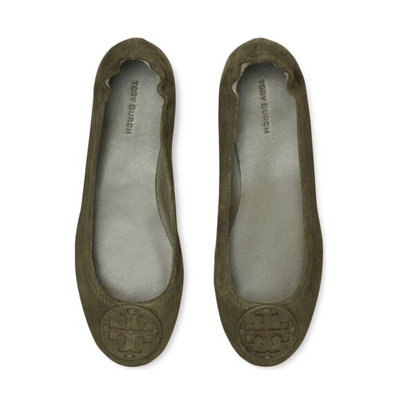 NIB Tory Burch Minnie Suede Leather Ballet Aneto Green US 6.5 7 7.5 8 8.5 9 9.5 - Picture 2 of 10